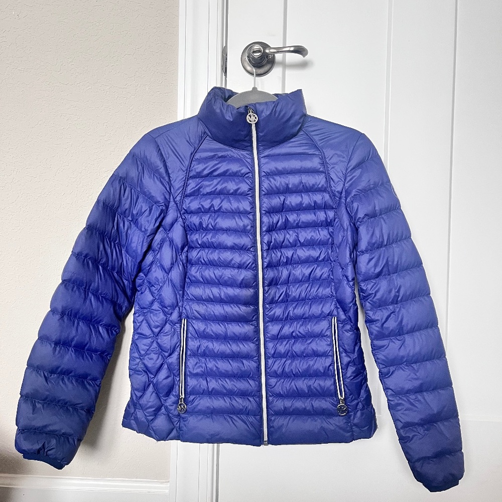 Michael Kors blue puffer jacket